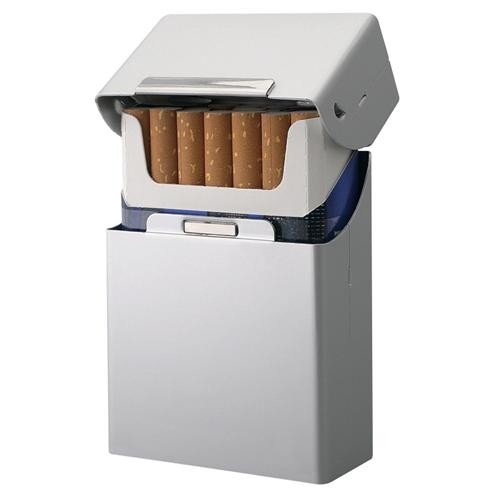 Zigarettenbox Zigarettenetui Alu Edel mit Magnetverschluß wahlweise mit Gravur, Gravur:ohne Gravur;Farbe der Box:Silber von SMOKERTOOLS