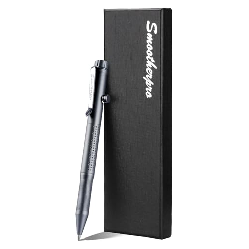 SMOOTHERPRO Bolt Action Aluminium-Stift | Kugelschreiber und Bleistift in einem mit Graphitlegierungsspitze, einziehbarem Drehdesign | Kompatibel mit Parker-Mine | für Büro-Skizzen (APG02) | Grau von SMOOTHERPRO