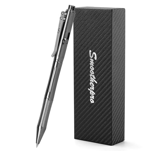 SMOOTHERPRO Edelstahl Kugelschreiber/Bolt Action Stift | Kompatibel mit Pilot G2-Minen | für Tremor Parkinson Arthritic Hände(RG339) | Farbe Grau von SMOOTHERPRO