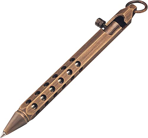 SMOOTHERPRO Messing Kugelschreiber Bolt Action Metall Stift Mit Zusatzmine für Geschenk Büro Schule Business Farbe Schwarz (SE302) von SMOOTHERPRO