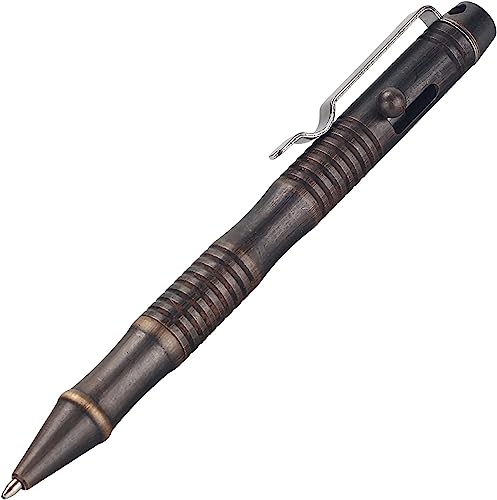 SMOOTHERPRO Massiver Messing Kugelschreiber Bolt Action Kugelschreiber für Tremor Parkinson Arthritis Hände Business Büro EDC Unterschrift Farbe Vintage Schwarz(BB202) von SMOOTHERPRO