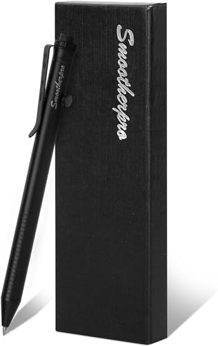 SMOOTHERPRO Kugelschreiber aus Edelstahl Einziehbare Gelschreiber Kompatibel mit Pilot G2 Minen für Büro Schule Business Farbe Schwarz (TC141BK) von SMOOTHERPRO