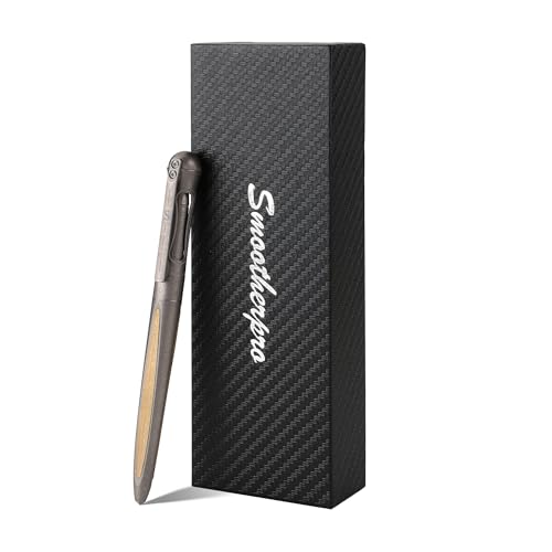 SMOOTHERPRO Kugelschreiber aus Titan | Kompatibel mit Parker Minen | fur Büro Schule Business Signiertes Schreibtagebuch als Geschenk(TA02) | Farbe Stone Wash Grau von SMOOTHERPRO