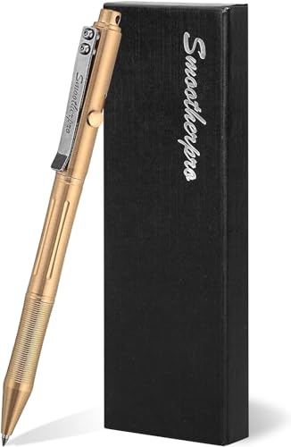 SMOOTHERPRO Messing Kugelschreiber Kompatibel mit Pilot G2 Minen Edelstahl Stift schwere Pflicht für Tremor Parkinson's Arthritis Hände Farbe Natur(RG336) von SMOOTHERPRO