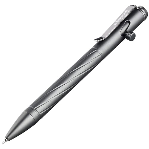 SMOOTHERPRO Kugelschreiber | Bolt Action Stift | Kompatibel mit Pentel Minen mit Edelstahl Stiftclip für Büro Schule Business EDC Unterschrift | Farbe Grau(PTC051) von SMOOTHERPRO