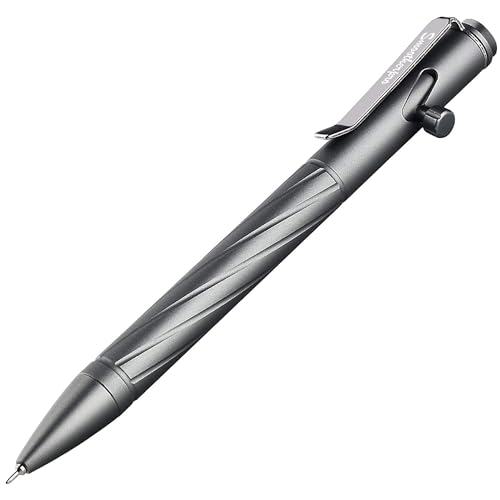 SMOOTHERPRO Aluminium Bolt Action Pen | Kugelschreiber | Robuster Edelstahlclip | Kompatibel mit Pentel-Mine | für Büro Schule Business EDC Unterschrift (PTC051) | Farbe Grau von SMOOTHERPRO