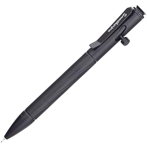 SMOOTHERPRO Kugelschreiber | Bolt Action Stift | Kompatibel mit Pentel Minen mit Edelstahl Stiftclip für Büro Schule Business EDC Unterschrift | Farbe Schwarz (PTC050) von SMOOTHERPRO