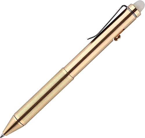 SMOOTHERPRO Radierbare Messing Kugelschreiber Bolt Action Metall Stift Kompatibel mit Pilot Minen für Tremor Parkinson Arthritis Hände Business Farbe Natur(EP02GD) von SMOOTHERPRO