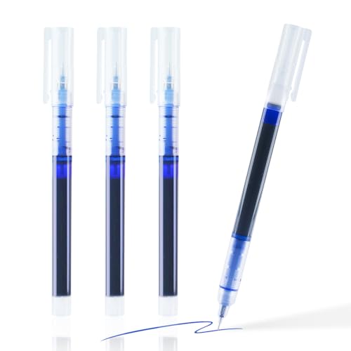 SMOOTHERPRO Tintenroller Stifte | 0,5 mm feine Spitze | Kugelschreiber-Set | Schnelltrocknende Gelstifte zum Schreiben und Zeichnen | Schreibwaren für Zuhause Schule (CGP003BL) | Blau | 3 Stück von SMOOTHERPRO