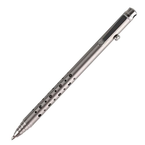 SMOOTHERPRO Titan-Bolt-Action-Kugelschreiber | Ausziehbarer EDC-Kugelschreiber | Edelstahl-Clip | Kompatibel mit Parker-Minen | Hochwertiges Business-Geschenk für Frauen Männer Grau (TI701) von SMOOTHERPRO
