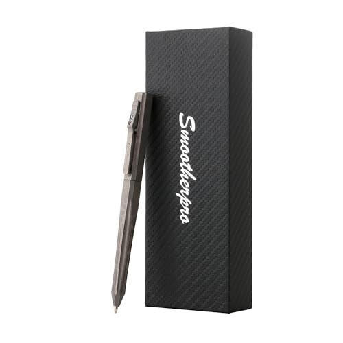 SMOOTHERPRO Titanium Click Pen | Kompatibel mit Parker Minen | Einziehbare Kugelschreiber | für Büro, Schule, Business, Schreibarbeiten, Linkshänder (HD02) | Stone Wash Grau von SMOOTHERPRO
