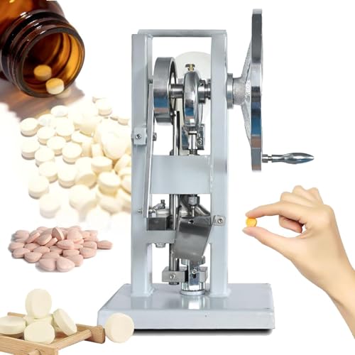 SMRHBWXS Manuelle Pillenpresse, 12 mm, Form und Stanze aus Edelstahl, Tabletten-Stempelmaschine zur Pulververdichtung von SMRHBWXS