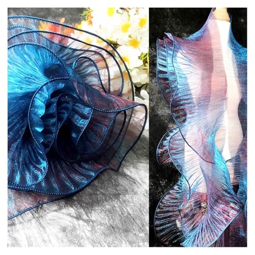 2 Yards Rüschen Spitzenborte Organza 13cm Breit Chiffon Tüll Bordüre Plissierter Spitzenstoffbesatz Blau Glänzend Rüschenstoff Spitzenbordüre zum Nähen Gerüschter Stoff für Hochzeit DIY Deko 2 Yards Rüschen Spitzenborte Organza 13cm Breit Chiffon Tüll Bordüre Plissierter Spitzenstoffbesatz Blau Glänzend Rüschenstoff Spitzenbordüre zum Nähen Gerüschter Stoff für Hochzeit DIY Deko von SMTCM