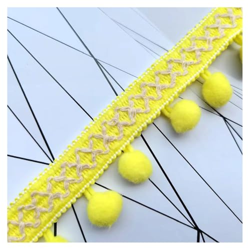5 Yards Bunt Pom Poms Quaste Borte 3cm Pomponborte Pompoms Fransenborte Bommel Fransenband Bommelborte zum Nähen Basteln Pomponsband Spitze Bommelband für DIY Kleidung Vorhang Deko Gelb 5 Yards Bunt Pom Poms Quaste Borte 3cm Pomponborte Pompoms Fransenborte Bommel Fransenband Bommelborte zum Nähen Basteln Pomponsband Spitze Bommelband für DIY Kleidung Vorhang Deko Gelb von SMTCM