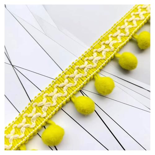 5 Yards Bunt Pom Poms Quaste Borte 3cm Pomponborte Pompoms Fransenborte Bommel Fransenband Bommelborte zum Nähen Basteln Pomponsband Spitze Bommelband für DIY Kleidung Vorhang Deko Hellgelb 5 Yards Bunt Pom Poms Quaste Borte 3cm Pomponborte Pompoms Fransenborte Bommel Fransenband Bommelborte zum Nähen Basteln Pomponsband Spitze Bommelband für DIY Kleidung Vorhang Deko Hellgelb von SMTCM