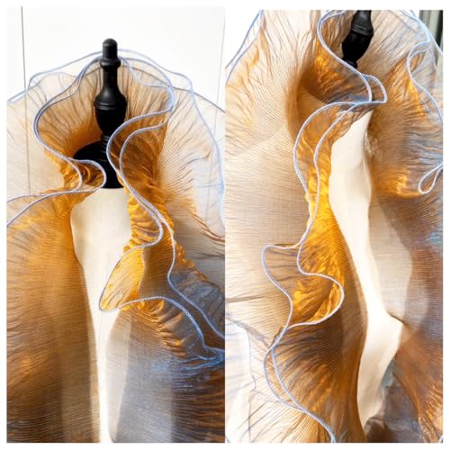 6 Yards Rüschen Spitzenborte Organza 13cm Breit Chiffon Tüll Bordüre Plissierter Spitzenstoffbesatz Gold Glänzend Rüschenstoff Spitzenbordüre zum Nähen Gerüschter Stoff für Hochzeit DIY Deko 6 Yards Rüschen Spitzenborte Organza 13cm Breit Chiffon Tüll Bordüre Plissierter Spitzenstoffbesatz Gold Glänzend Rüschenstoff Spitzenbordüre zum Nähen Gerüschter Stoff für Hochzeit DIY Deko von SMTCM