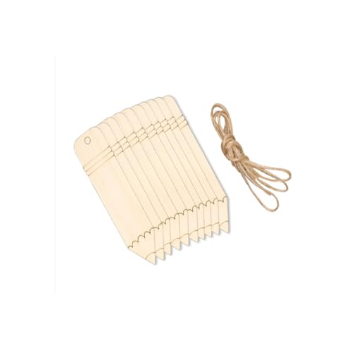Lesezeichen 10 Stück Holzdekoration Holzblech Hängen Etiketten Holzanhänger Geschenkanhänger Hängezubehör für Bastelarbeiten Buchmarkierungen Kinder Erwachsene Heimdekoration DIY von SMTCM