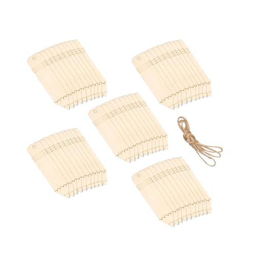 Lesezeichen 100 Stück Holzdekoration Holzblech Hängen Etiketten Holzanhänger Geschenkanhänger Hängezubehör für Bastelarbeiten Buchmarkierungen Kinder Erwachsene Heimdekoration DIY von SMTCM