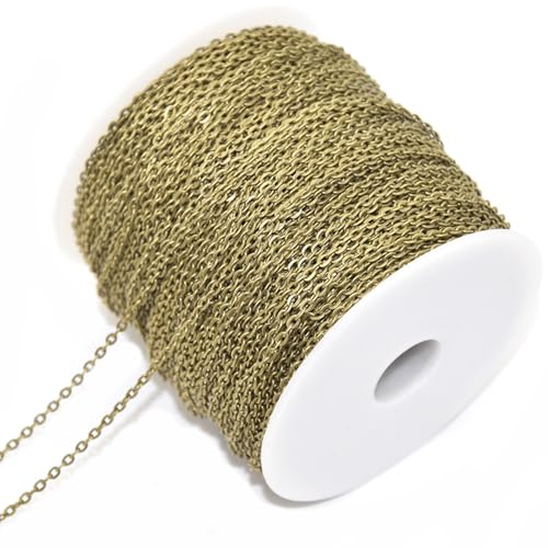 SMTCM 15m Gliederkette Bronze Meterware 2 * 3mm O Kettenspule Metallkette Roll Eisen Kabelkette Bastelnkette Schmuckherstellung Link Kette Bulk Chain für DIY Halskette Ohrringe Armband Verlängerung SMTCM 15m Gliederkette Bronze Meterware 2 * 3mm O Kettenspule Metallkette Roll Eisen Kabelkette Bastelnkette Schmuckherstellung Link Kette Bulk Chain für DIY Halskette Ohrringe Armband Verlängerung von SMTCM