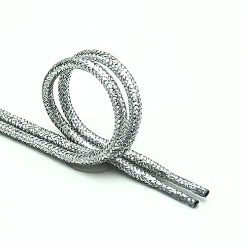 SMTCM 5 Paar Glitzer Schnürsenkel Rund 4mm Glänzende Farbige Schuhbänder Hoodie Schnüre Metallic Glitter Ersatz Shoelaces Elastisch Dekoband für Sneaker Stiefel Kapuze Seil Laufschuhe(Schwarz,160cm) von SMTCM