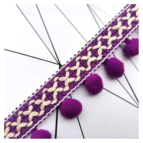 SMTCM 5 Yards Bunt Pom Poms Quaste Borte 3cm Pomponborte Pompoms Fransenborte Bommel Fransenband Bommelborte zum Nähen Basteln Pomponsband Bommelband für DIY Kostüme Kleidung Vorhang Deko Lila SMTCM 5 Yards Bunt Pom Poms Quaste Borte 3cm Pomponborte Pompoms Fransenborte Bommel Fransenband Bommelborte zum Nähen Basteln Pomponsband Bommelband für DIY Kostüme Kleidung Vorhang Deko Lila von SMTCM
