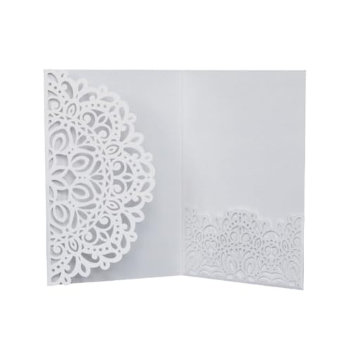 SMTCM Grußkarte 18 * 12.5cm Glitter Floral Einladungsschreiben Hochzeit EinladungsKarten Retro Hollow Einladung Kraftpapier Postkarte Cut cards Hochzeitskarte Geburtstagskarte für Abschluss von SMTCM