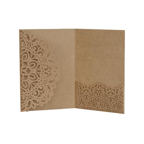 SMTCM Grußkarte 18 * 12.5cm Glitter Floral Einladungsschreiben Hochzeit EinladungsKarten Retro Hollow Einladung Kraftpapier Postkarte Cut cards Hochzeitskarte Geburtstagskarte für Abschluss von SMTCM