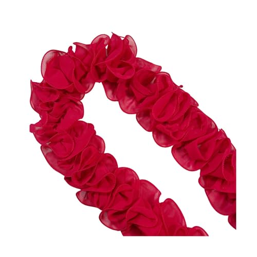 SMTCM Rüschenband 5 Yard Rüschen Spitzenborte Rüschen Spitzenband Breite Spitzenborte Organza Rüschenband Häkelborte Stoffbordüre Rüschenstoff Organza Spitzenband für DIY Basteln Nähen Kleidung von SMTCM
