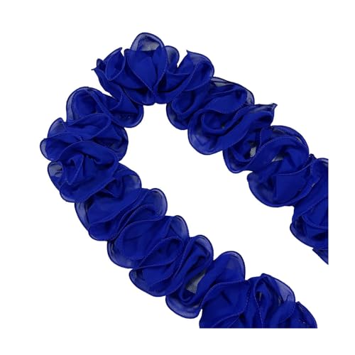 SMTCM Rüschenband 5 Yard Rüschen Spitzenborte Rüschen Spitzenband Breite Spitzenborte Organza Rüschenband Häkelborte Stoffbordüre Rüschenstoff Organza Spitzenband für DIY Basteln Nähen Kleidung von SMTCM