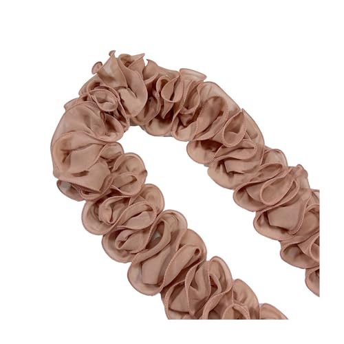 SMTCM Rüschenband 5 Yard Rüschen Spitzenborte Rüschen Spitzenband Breite Spitzenborte Organza Rüschenband Häkelborte Stoffbordüre Rüschenstoff Organza Spitzenband für DIY Basteln Nähen Kleidung von SMTCM