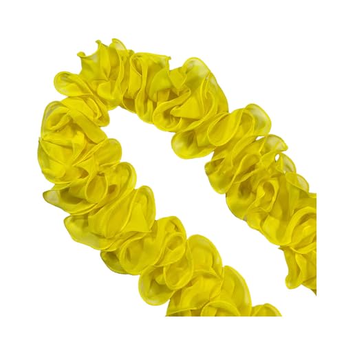 SMTCM Rüschenband 5 Yard Rüschen Spitzenborte Rüschen Spitzenband Breite Spitzenborte Organza Rüschenband Häkelborte Stoffbordüre Rüschenstoff Organza Spitzenband für DIY Basteln Nähen Kleidung von SMTCM