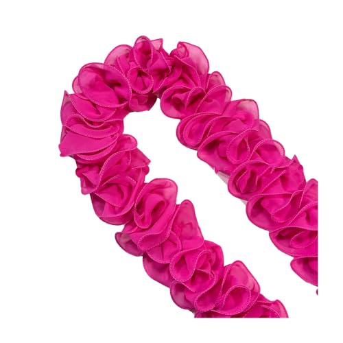 SMTCM Rüschenband 5 Yard Rüschen Spitzenborte Rüschen Spitzenband Breite Spitzenborte Organza Rüschenband Häkelborte Stoffbordüre Rüschenstoff Organza Spitzenband für DIY Basteln Nähen Kleidung von SMTCM