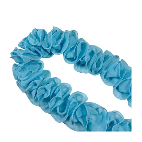 SMTCM Rüschenband 5 Yard Rüschen Spitzenborte Rüschen Spitzenband Breite Spitzenborte Organza Rüschenband Häkelborte Stoffbordüre Rüschenstoff Organza Spitzenband für DIY Basteln Nähen Kleidung von SMTCM