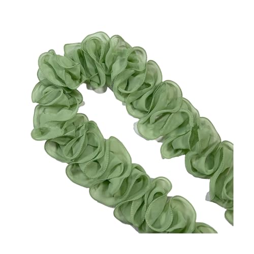 SMTCM Rüschenband 5 Yard Rüschen Spitzenborte Rüschen Spitzenband Breite Spitzenborte Organza Rüschenband Häkelborte Stoffbordüre Rüschenstoff Organza Spitzenband für DIY Basteln Nähen Kleidung von SMTCM