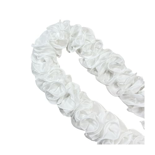 SMTCM Rüschenband 5 Yard Rüschen Spitzenborte Rüschen Spitzenband Breite Spitzenborte Organza Rüschenband Häkelborte Stoffbordüre Rüschenstoff Organza Spitzenband für DIY Basteln Nähen Kleidung von SMTCM