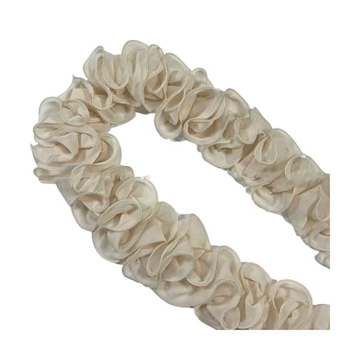 SMTCM Rüschenband 5 Yard Rüschen Spitzenborte Rüschen Spitzenband Breite Spitzenborte Organza Rüschenband Häkelborte Stoffbordüre Rüschenstoff Organza Spitzenband für DIY Basteln Nähen Kleidung von SMTCM