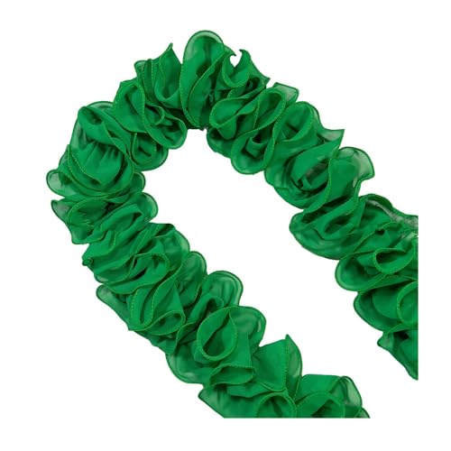 SMTCM Rüschenband 5 Yard Rüschen Spitzenborte Rüschen Spitzenband Breite Spitzenborte Organza Rüschenband Häkelborte Stoffbordüre Rüschenstoff Organza Spitzenband für DIY Basteln Nähen Kleidung von SMTCM