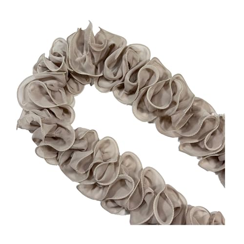 SMTCM Rüschenband 5 Yard Rüschen Spitzenborte Rüschen Spitzenband Breite Spitzenborte Organza Rüschenband Häkelborte Stoffbordüre Rüschenstoff Organza Spitzenband für DIY Basteln Nähen Kleidung von SMTCM