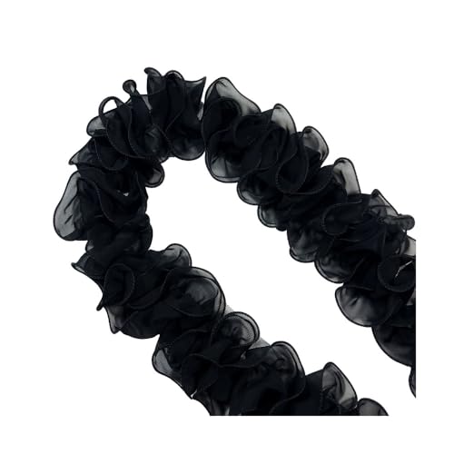 SMTCM Rüschenband 5 Yard Rüschen Spitzenborte Rüschen Spitzenband Breite Spitzenborte Organza Rüschenband Häkelborte Stoffbordüre Rüschenstoff Organza Spitzenband für DIY Basteln Nähen Kleidung von SMTCM