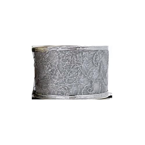SMTCM Weihnachtsbänder Mit Draht 6.3cm*10 Yards Chiffonband Organzaband Metallic Rand Schneeflockenband Schleifenband Bedruckt durchscheinendes Glitzerband Geschenkband für DIY Basteln Urlaub Deko SMTCM Weihnachtsbänder Mit Draht 6.3cm*10 Yards Chiffonband Organzaband Metallic Rand Schneeflockenband Schleifenband Bedruckt durchscheinendes Glitzerband Geschenkband für DIY Basteln Urlaub Deko von SMTCM