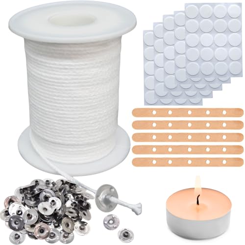 【10000 cm】 Kerzendocht, 151 Stück Kerzen Selber Machen Set, Kerzendochte für Kerzen,Rauchfrei Docht, Dochte für Kerzen mit Dochthalter und Aufkleber für DIY Kerzenherstellung Weihnachten Duftkerzen 【10000 cm】 Kerzendocht, 151 Stück Kerzen Selber Machen Set, Kerzendochte für Kerzen,Rauchfrei Docht, Dochte für Kerzen mit Dochthalter und Aufkleber für DIY Kerzenherstellung Weihnachten Duftkerzen von SMUJU