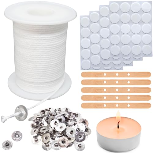 【8200 cm】 Kerzendocht, 135 Stück Kerzen Selber Machen Set, Kerzendochte für Kerzen,Rauchfrei Docht, Dochte für Kerzen mit Dochthalter und Aufkleber für DIY Kerzenherstellung Weihnachten Duftkerzen 【8200 cm】 Kerzendocht, 135 Stück Kerzen Selber Machen Set, Kerzendochte für Kerzen,Rauchfrei Docht, Dochte für Kerzen mit Dochthalter und Aufkleber für DIY Kerzenherstellung Weihnachten Duftkerzen von SMUJU