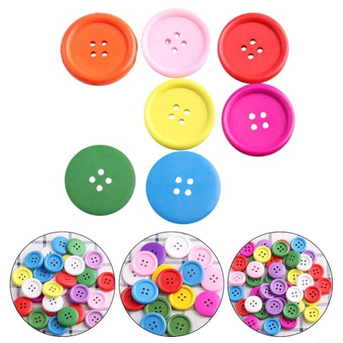 Nähknöpfe in verschiedenen Farben, 10-teiliges Holz-Set, perfekt zum Stricken und Basteln (40 mm) von SMZhomeone