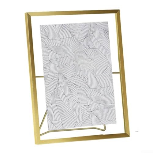SMZhomeone Schwebender Glas-Bilderrahmen aus Metall mit Staffelei-Ständer für Tischkunst und Foto-Display, verschiedene Größen für Heimdekoration, 15 x 15 cm, 15 x 20 cm, 22,5 x 17,5 cm (goldenes SMZhomeone Schwebender Glas-Bilderrahmen aus Metall mit Staffelei-Ständer für Tischkunst und Foto-Display, verschiedene Größen für Heimdekoration, 15 x 15 cm, 15 x 20 cm, 22,5 x 17,5 cm (goldenes von SMZhomeone