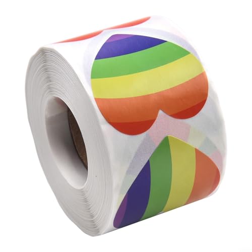 Zeigen Sie Ihren Stolz mit Regenbogen-Herz-Aufklebern, 500 selbstklebende Etiketten, perfekt für Umschläge Zeigen Sie Ihren Stolz mit Regenbogen-Herz-Aufklebern, 500 selbstklebende Etiketten, perfekt für Umschläge von SMZhomeone