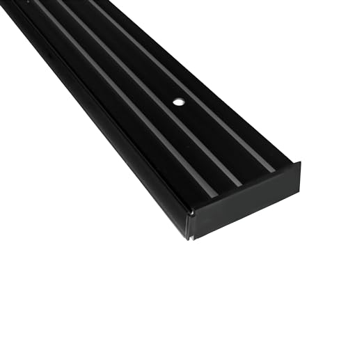 SN DECO GROUP SN Deco - Vorhangschiene SH Set 3-läufig, Gardinenschiene, vorgebohrt, Komplettes Zubehör und Röllchen (schwarz, 200 cm) von SN DECO GROUP