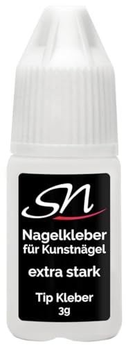 SN Nagelkleber extra stark Tip Kleber Nail Glue strong für Tips Kunstnägel Tipkleber Nail Art Gelnägel Fake Nails False 3g von SN Nageldesign
