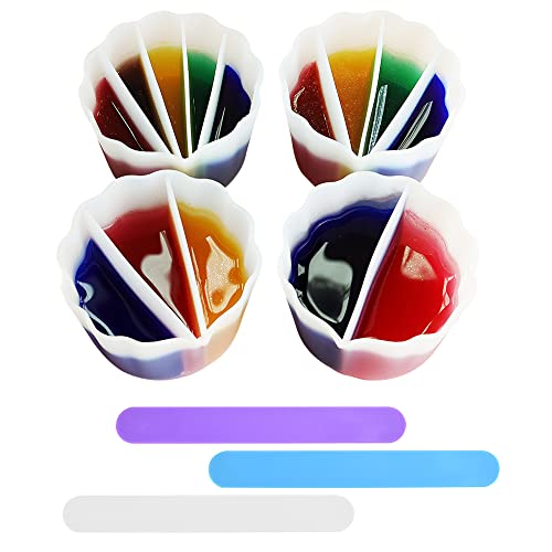 SNAGAROG 4 Stück Silikon Split Becher zum Ausgießen von Farbe Geteilter Becher Gießbecher Silikon 2/3/4/5 Mulden Split Cup Split-Ausgießbecher mit Rührstäbchen zum Ausgießen von Acrylfarbe Harz SNAGAROG 4 Stück Silikon Split Becher zum Ausgießen von Farbe Geteilter Becher Gießbecher Silikon 2/3/4/5 Mulden Split Cup Split-Ausgießbecher mit Rührstäbchen zum Ausgießen von Acrylfarbe Harz von SNAGAROG