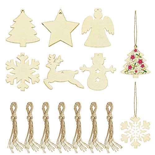 SNAGAROG 60 Stück Holz Weihnachtsbaum Anhänger-6 Verschiedene Formen Holzanhänger zum Bemalen Weihnachten Holz Weihnachtsdeko Anhänger, mit 60 Juteseil, für Weihnachten Weihnachtsbaum DIY Dekoration SNAGAROG 60 Stück Holz Weihnachtsbaum Anhänger-6 Verschiedene Formen Holzanhänger zum Bemalen Weihnachten Holz Weihnachtsdeko Anhänger, mit 60 Juteseil, für Weihnachten Weihnachtsbaum DIY Dekoration von SNAGAROG