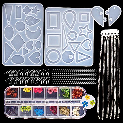 252-tlg. Resin Harz Gießharz Silikonform Gießform,Harz Formen DIY Silikon Schmuck Silikonform Epoxidharz Set,Resin Formen Set für Anhänger Halskette Ohrringe-DIY Basteln Set für Schmuckherstellung von SNAIL GARDEN